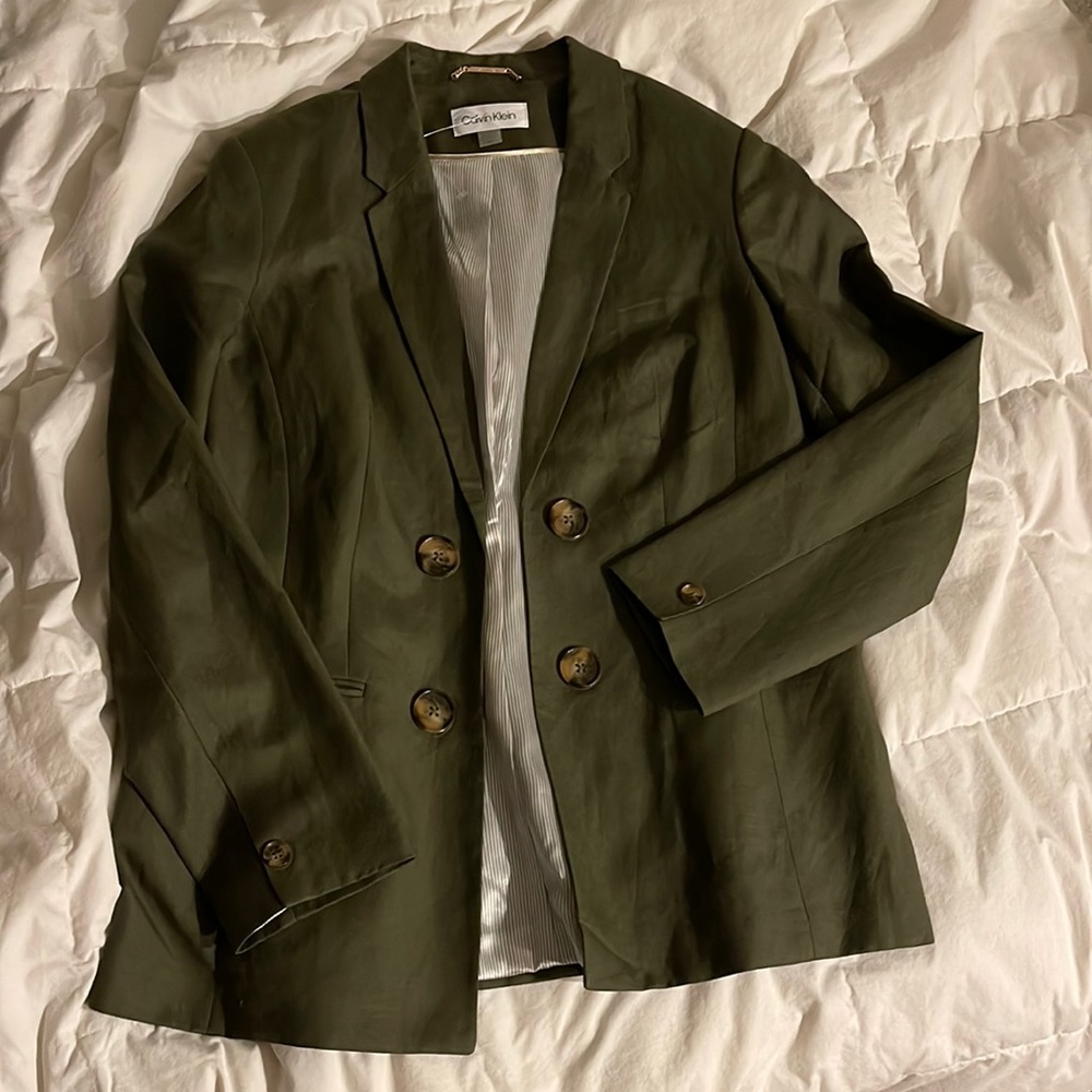 Green Calvin Klein blazer